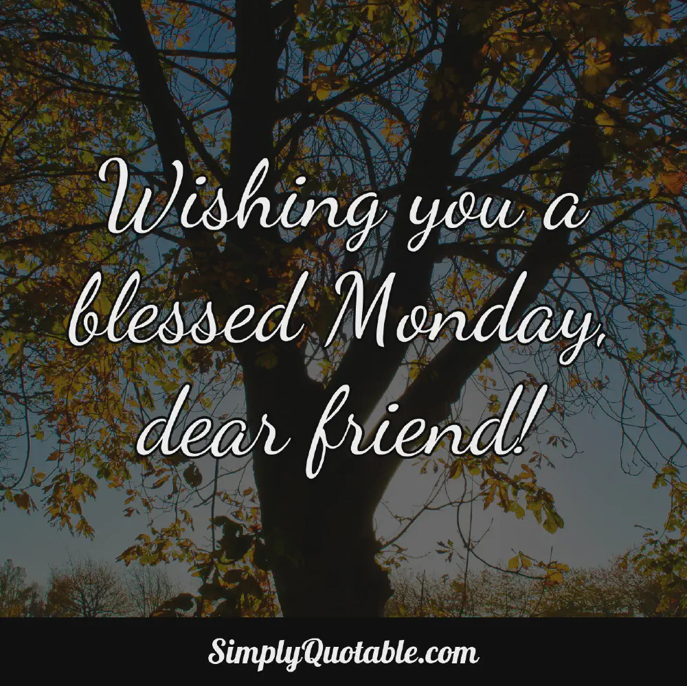 Wishing you a blessed Monday dear friend