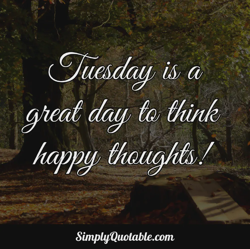 Tuesday is a great day to think happy thoughts